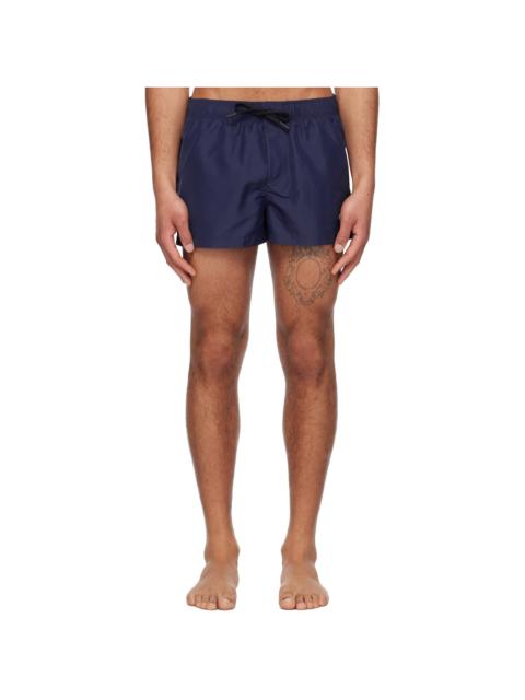 VERSACE Navy Embroidered Medusa Swim Shorts