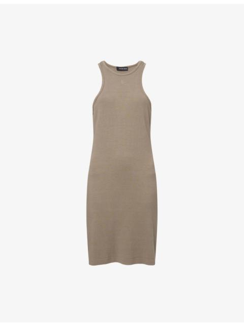 ANINE BING Cole Logo-Embroidered Rib-Knit Dress