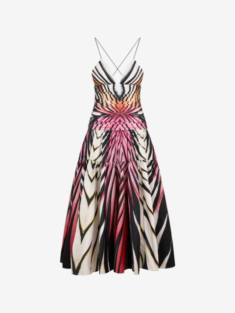 Roberto Cavalli Ray Of Paradise Print Midi Dress