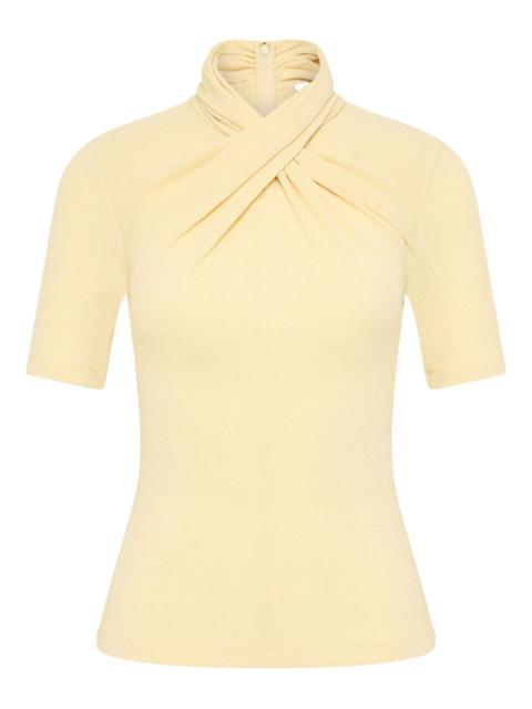 REBECCA VALLANCE twist-neck short-sleeved blouse