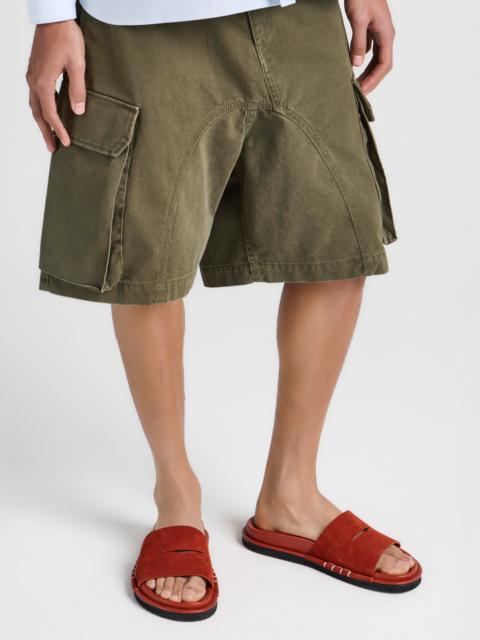 JW Anderson MENS FUSSBETT LOAFER SUEDE SLIDES IN RUST