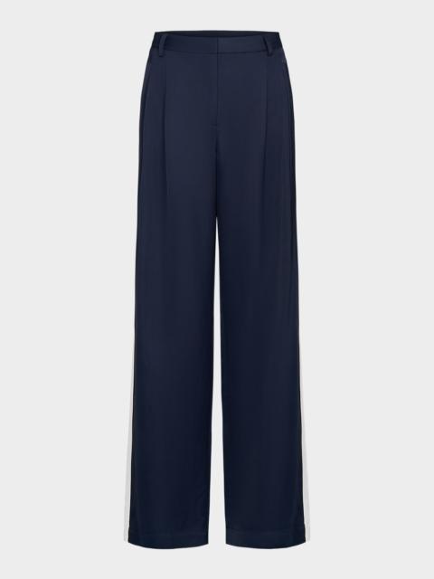 TWP Sulli Pants with Tux Stripes in Coated Viscose Linen