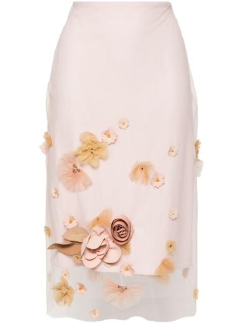 VIKTOR & ROLF floral-appliqué skirt