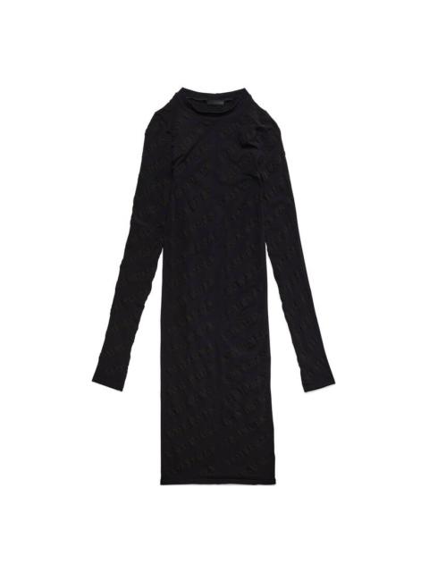 BALENCIAGA Women's Mini Allover Logo Dress in Black