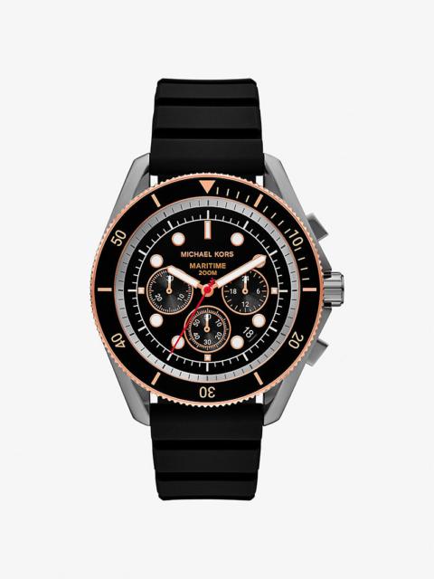 MICHAEL KORS Oversized Maritime Gunmetal and Silicone Watch