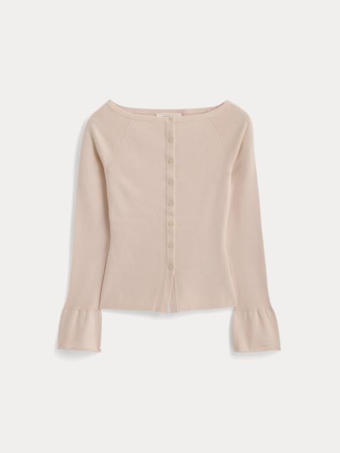 EVERLANE FINE KNIT OFF-THE-SHOULDER CARDIGAN