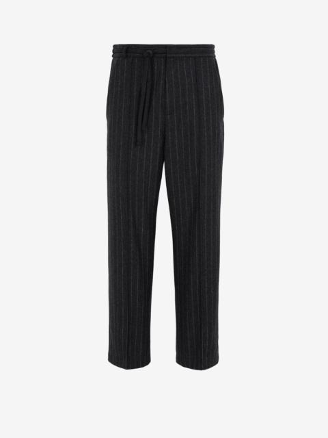Maison Margiela Drawstring flannel trousers