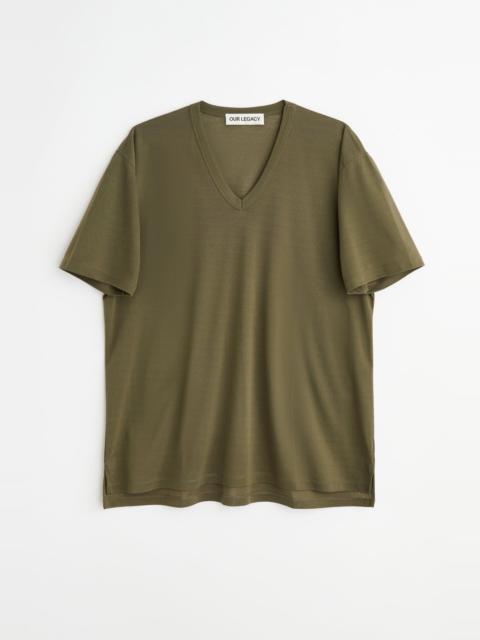 Our Legacy Gorge V-Neck Faded Pine Pulse Rib