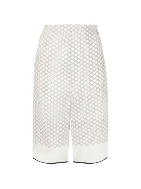 monogram-pattern knee-length shorts