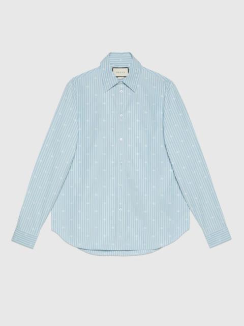 GUCCI GG stripe fil coupé cotton shirt