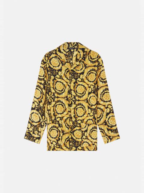 Barocco Print Silk Pyjama Shirt