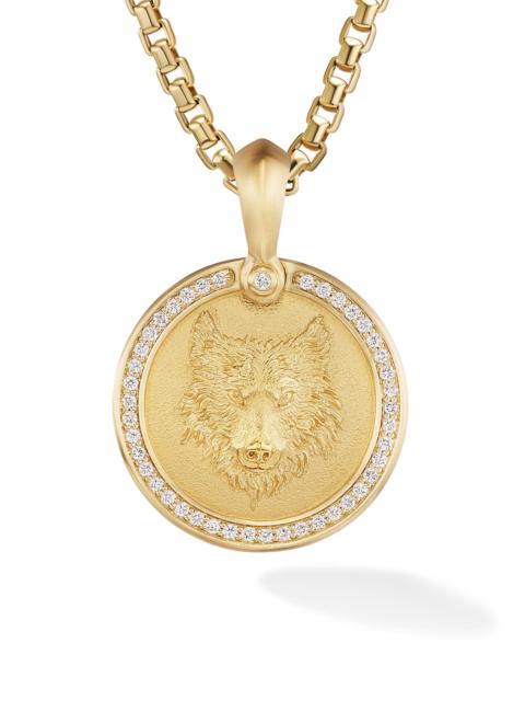 DAVID YURMAN Men's Petrvs Wolf Amulet in 18K Yellow Gold - Diamond