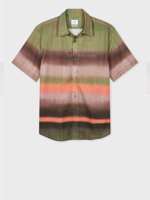 Paul Smith Green Ombre Stripe Cotton Shirt