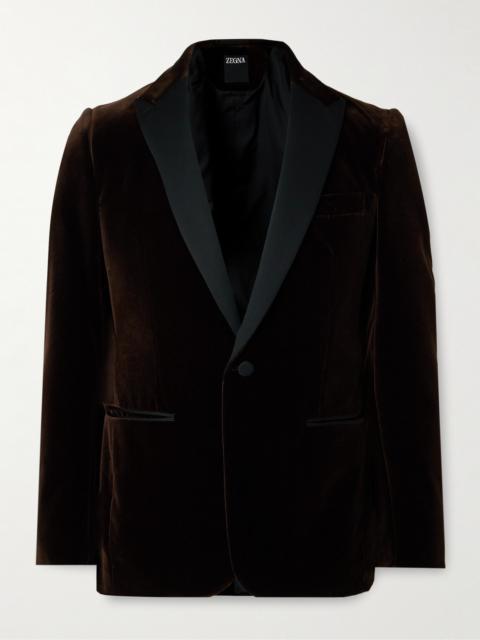 ZEGNA Satin-Trimmed Cotton-Velvet Tuxedo Jacket