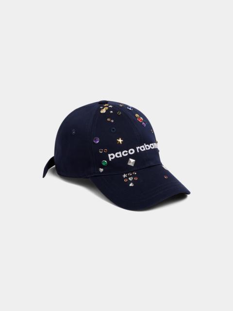rabanne CRYSTALS-EMBELLISHED BASEBALL CAP