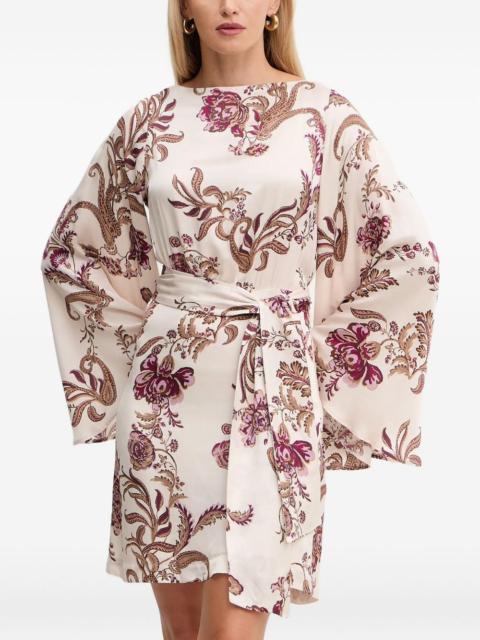 GUESS USA floral-print tie-fastening mini dress