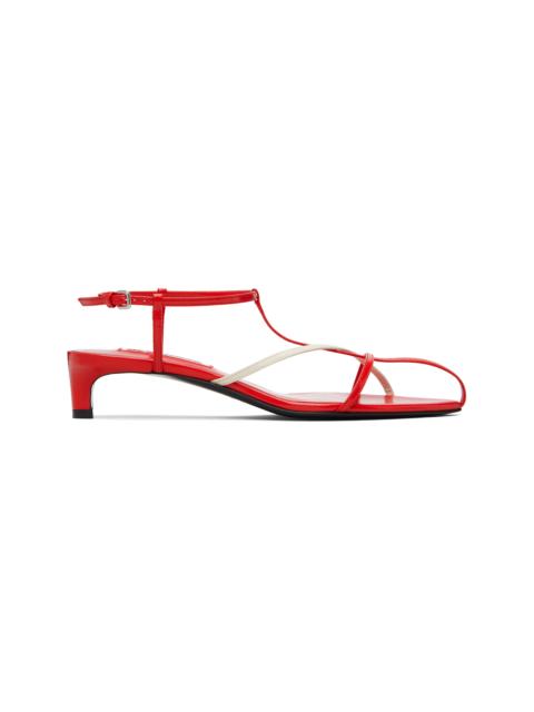 Jil Sander Red Cage Low Heeled Sandals