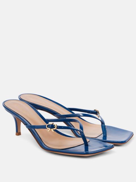 Gianvito Rossi Ribbon patent leather thong sandals