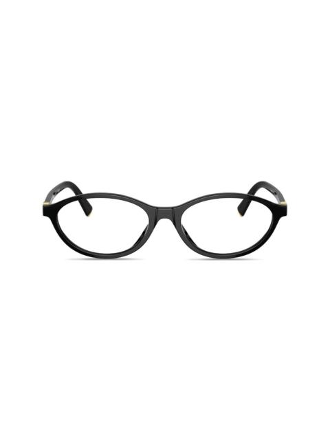 Miu Miu logo-plaque oval-frame glasses
