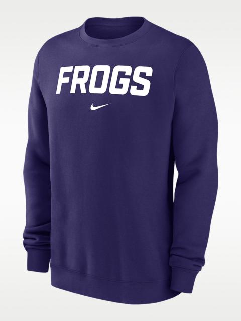 Nike TCU Horned Frogs Club Fleece Men's Nike NCAA Pullover Crew-Neck Sweatshirt