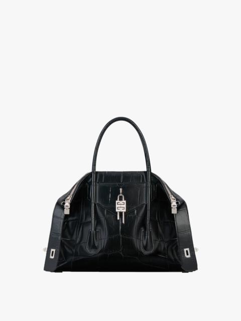 Givenchy MEDIUM ANTIGONA SOFT LOCK BAG IN CROCODILE EFFECT LEATHER