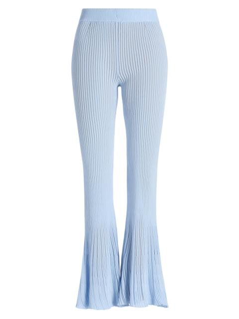 RONNY KOBO Women's Dallas Rib-Knit High-Rise Flared Pants - Skyway