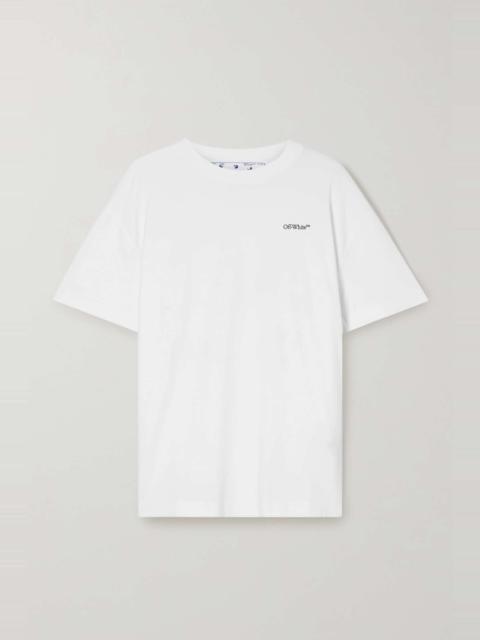 Off-White Embroidered printed cotton-jersey T-shirt