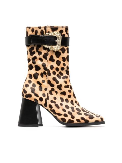 VERSACE JEANS COUTURE 80mm leopard-print ankle boots