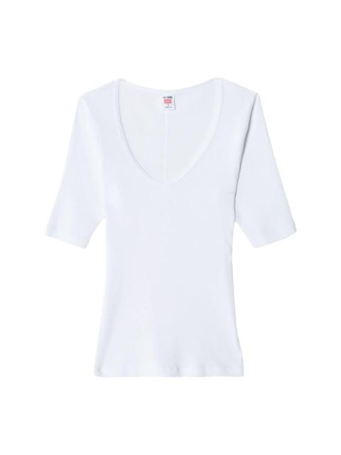 scoop-neck cotton T-shirt