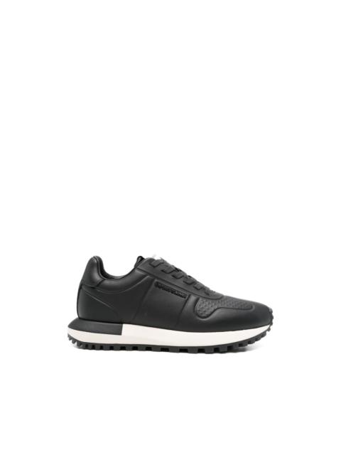 EMPORIO ARMANI logo-plaque leather sneakers