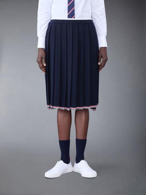 Full Needle Stitch Merino Wool Tipping Pleated Skirt