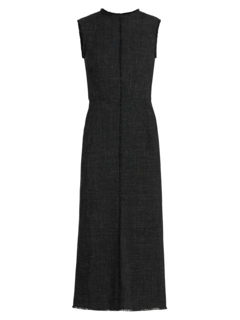 MICHAEL KORS COLLECTION Women's Seamed Wool-Linen Sheath Dress - Anthracite