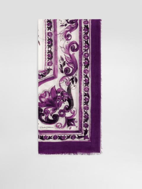Dolce & Gabbana Majolica-print cashmere and silk stole