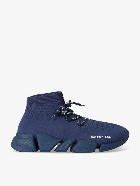 BALENCIAGA Men's Speed 2.0 lace-up stretch-knit low-top trainers