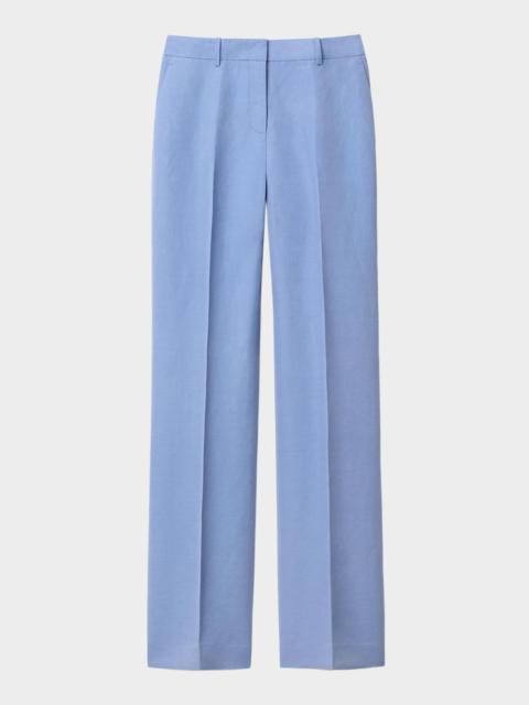 Lafayette 148 New York Gates Wide-Leg Silk-Linen Pants