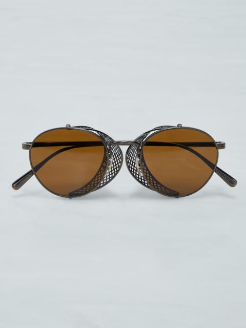 Brunello Cucinelli Cesarino metal sunglasses with side shield