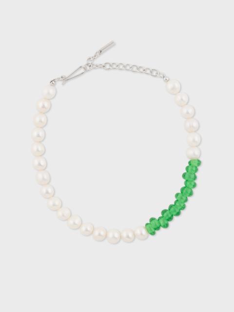 Pearl & Green Glass Bead Bracelet by Completedworks