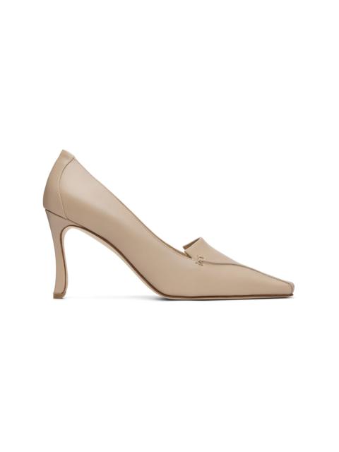 Manolo Blahnik Beige Cleofelo Calf Leather Heels