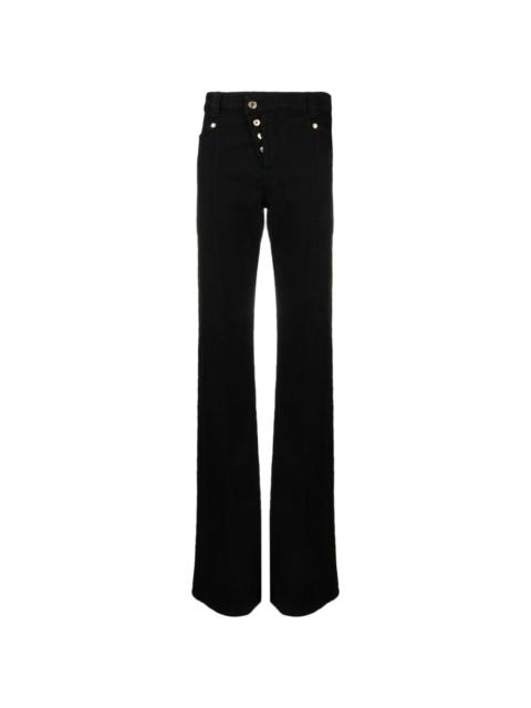 high-rise flared trousers