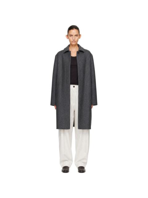 Studio Nicholson Gray Ria Wool Melton Overcoat