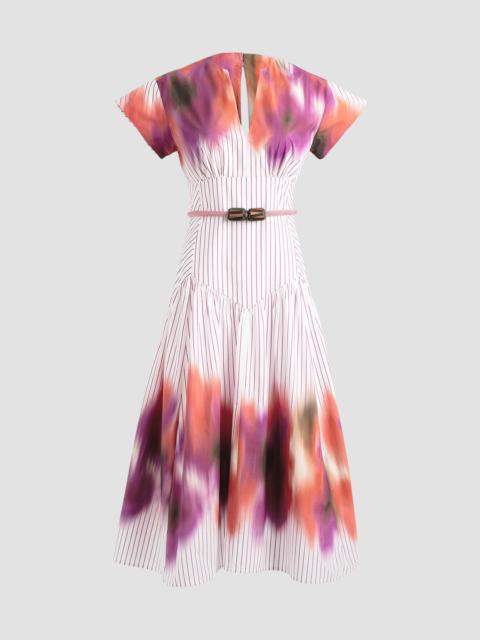 SILVIA TCHERASSI Women's Antia Dyed Stripe Cotton Midi Dress - Pink Stripes