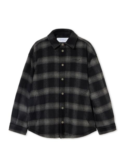 Off-White Flannel Wool Padded Overshirt Coat