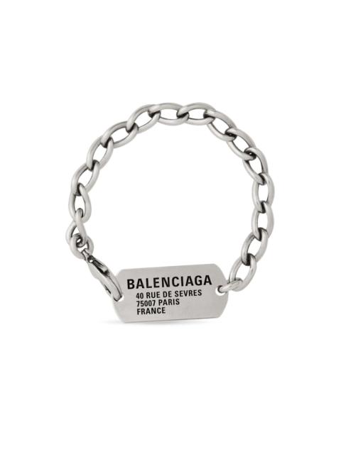 BALENCIAGA logo-tag cable-link bracelet