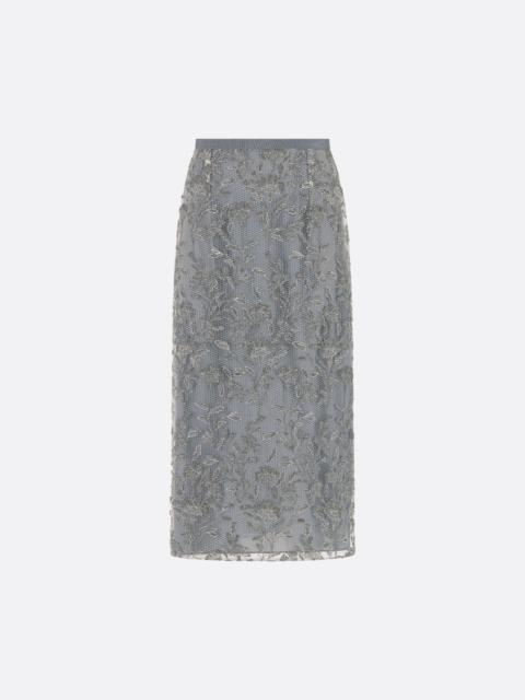 Mid-Length Regular-Fit Embroidered Skirt