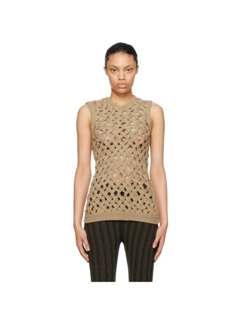 ISA BOULDER Beige Knot Vest