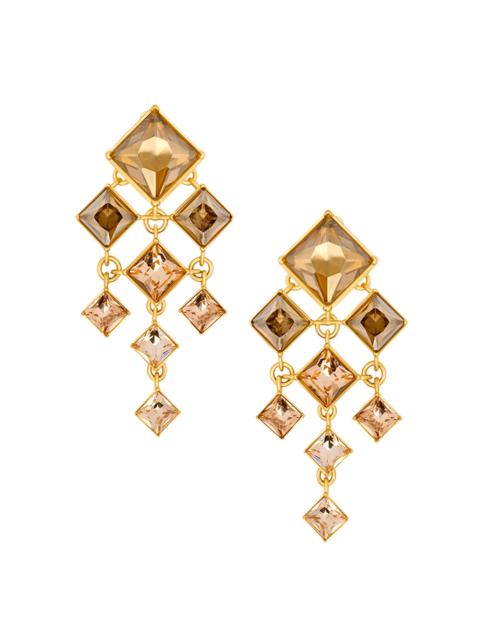 Oscar de la Renta Women's 24K-Gold-Plated & Glass Crystal Clip-On Chandelier Earrings - Golden Shadow