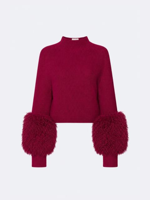 LAPOINTE Merino Mock Neck Sweater With Faux Shearling