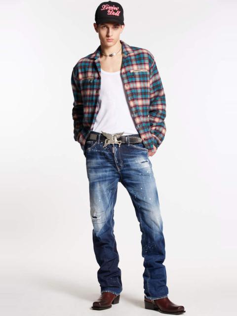 DSQUARED2 DARK WHITE SPRINKLE WASH ROADIE JEANS