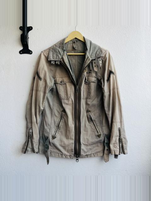 Other Designers If Six Was Nine - Punk Faded Trompe L'oeil Skulls Army Tactical Jacket Japan