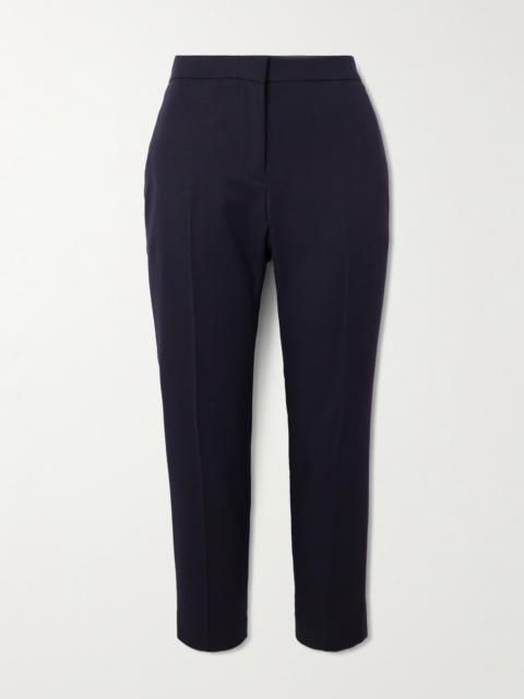 Alexander McQueen Cropped Grain De Poudre Wool Tapered Pants